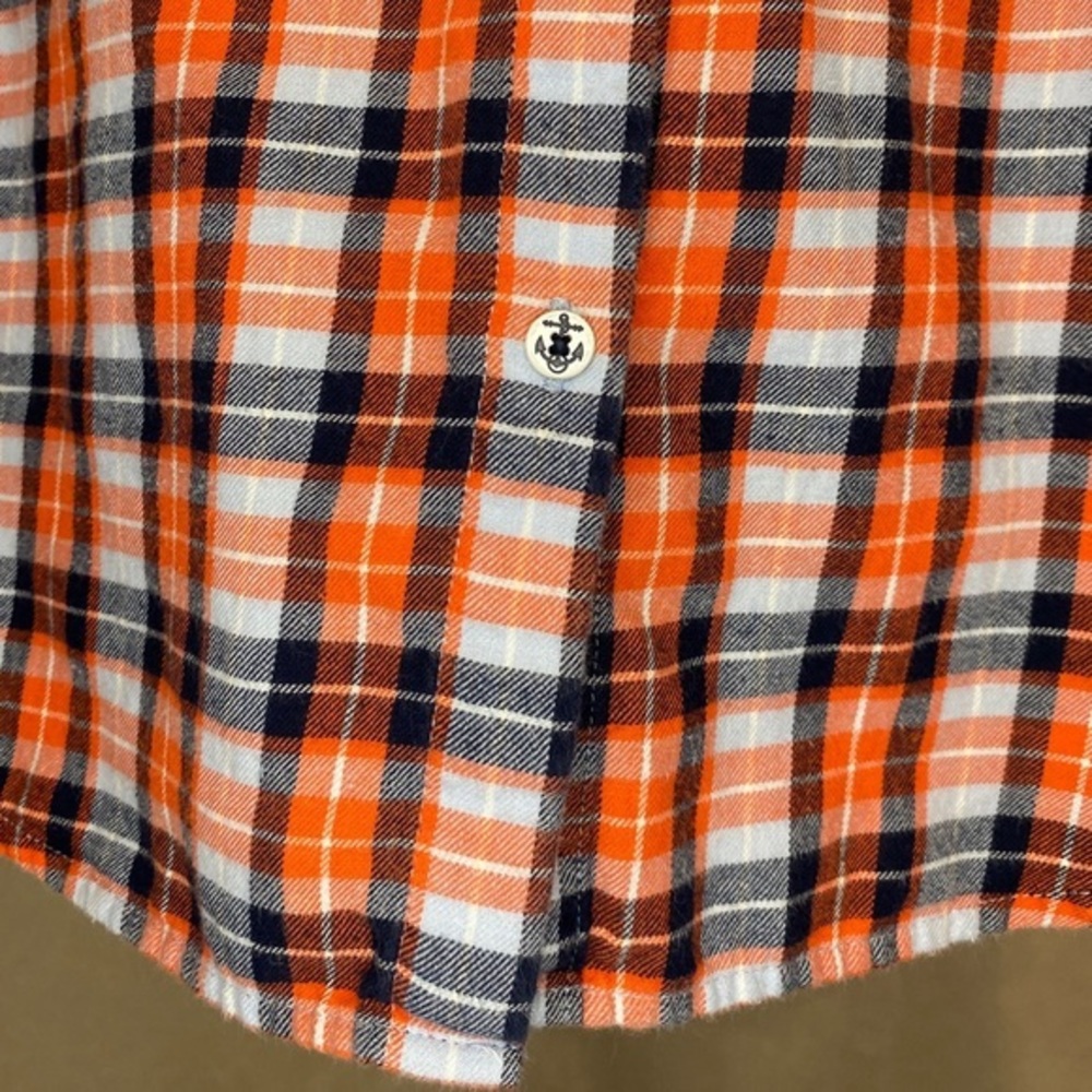 Women’s Nautica Orange & Black Plaid Long Sleeve Button Down‎ Size Medium - Picture 8 of 8